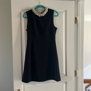 Betsey Johnson black sleeveless pearl neck dress. Size 8